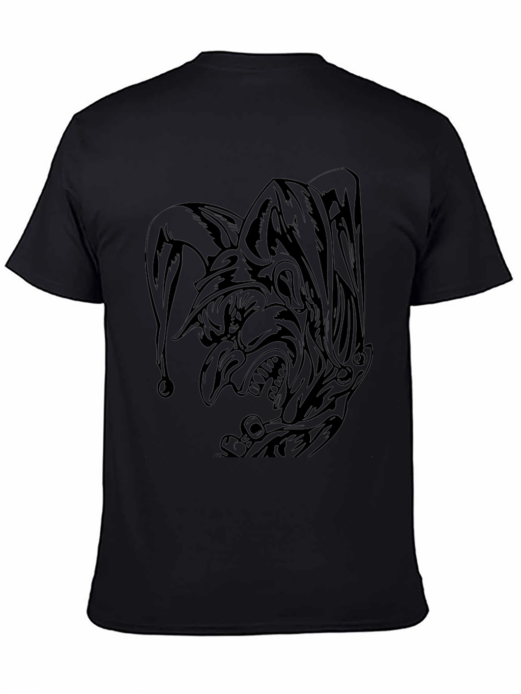 Dark Jester Graphic Tee - Black Cotton Blend T-Shirt