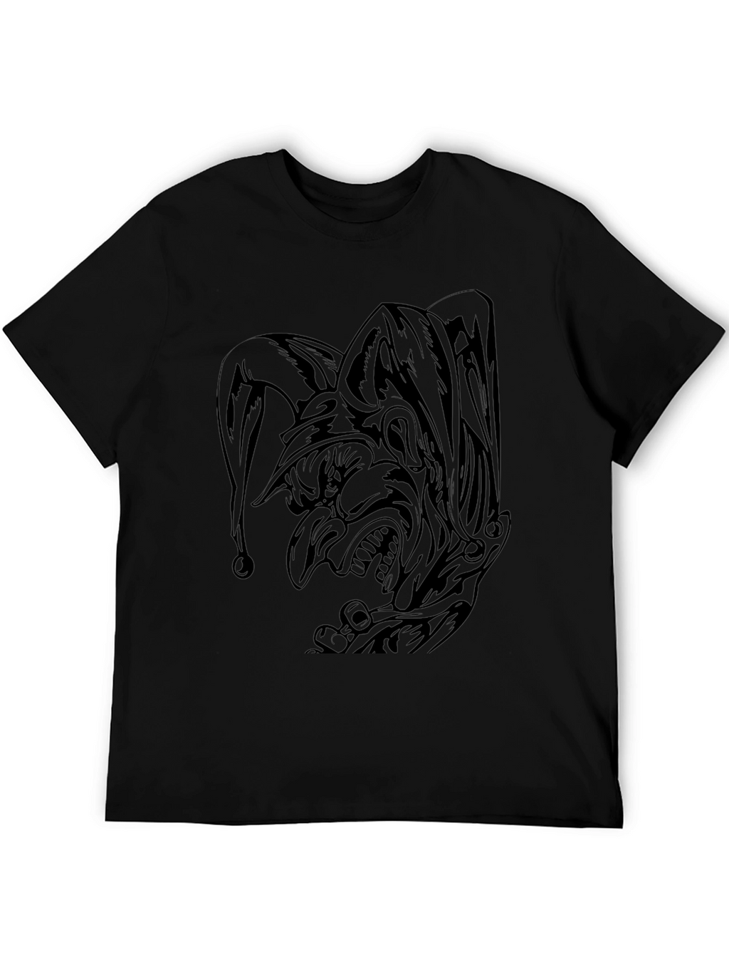 Dark Jester Graphic Tee - Black Cotton Blend T-Shirt