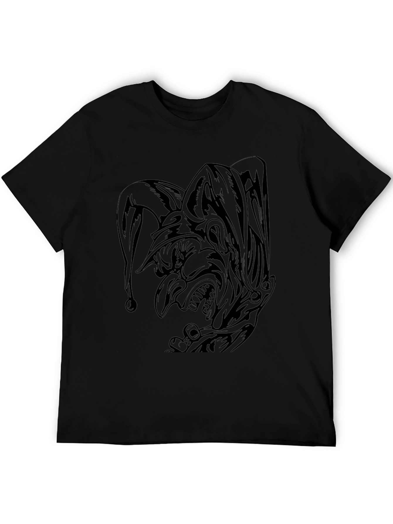 Dark Jester Graphic Tee - Black Cotton Blend T-Shirt