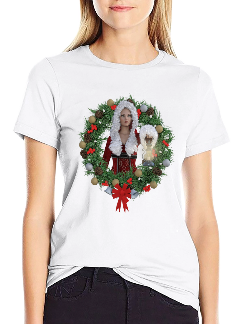 Christmas Wreath T-Shirt - Holiday Festive Design