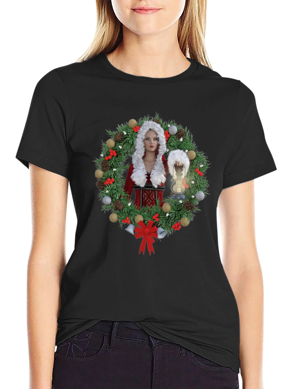 Christmas Wreath T-Shirt - Holiday Festive Design