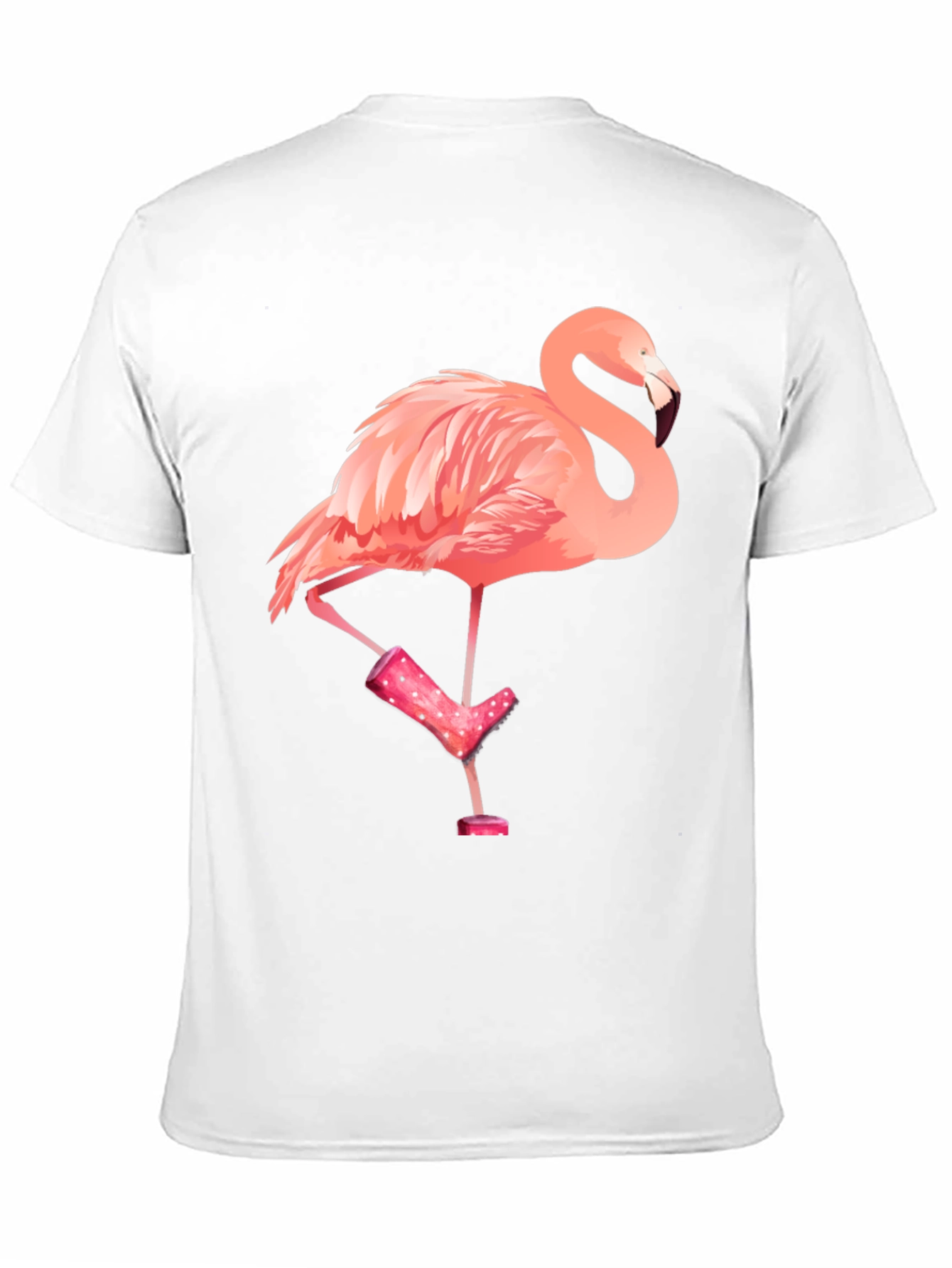 Flamingo in Boots Mens Graphic Tee - Black
