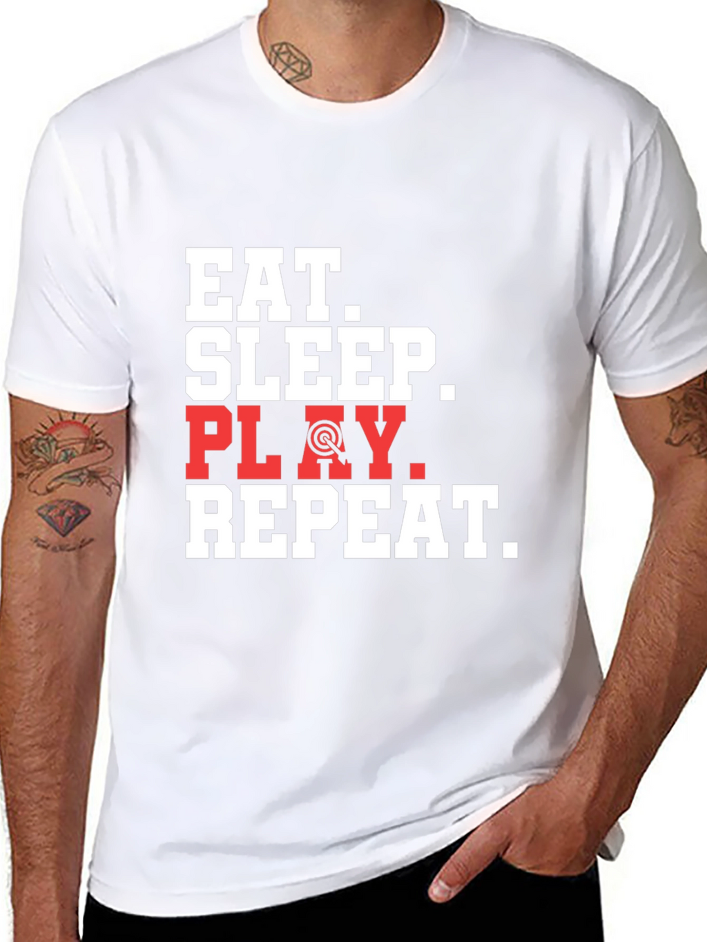 Eat Sleep Play Repeat Dart Graphic T-Shirt