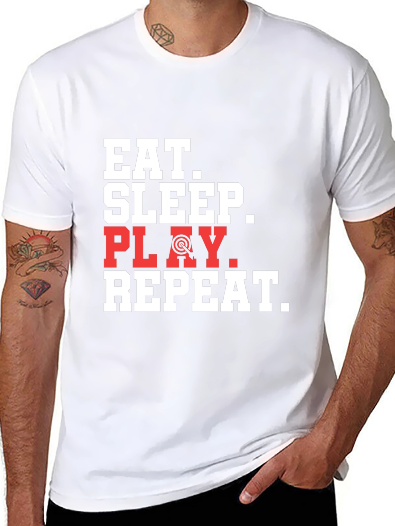 Eat Sleep Play Repeat Dart Graphic T-Shirt