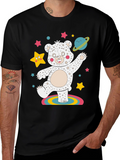 Dancing Space Bear Black Graphic Tee