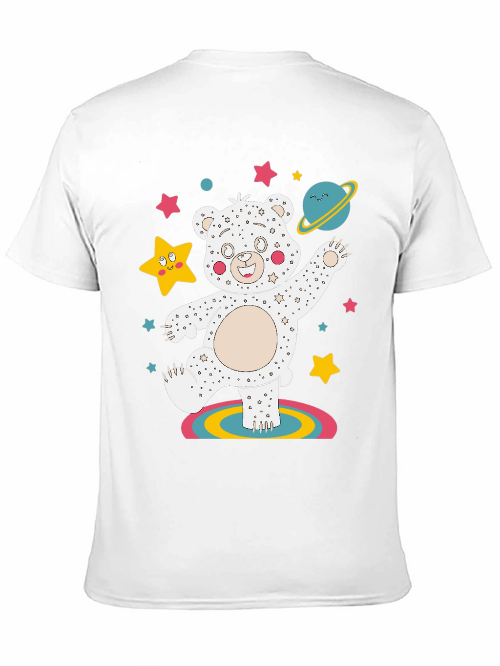 Dancing Space Bear Black Graphic Tee