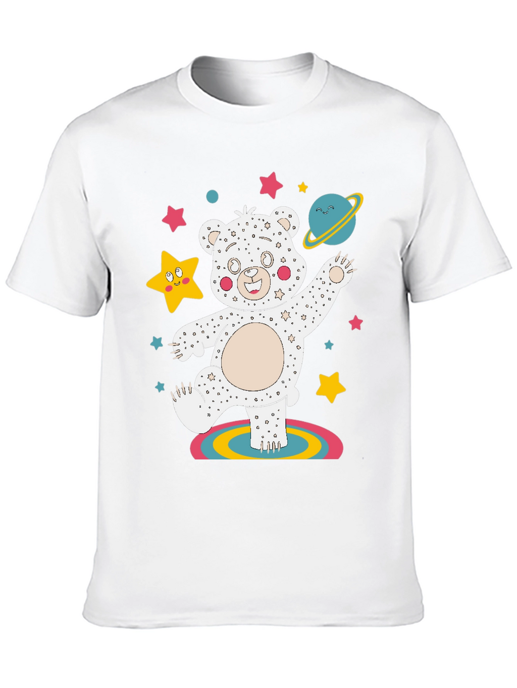 Dancing Space Bear Black Graphic Tee