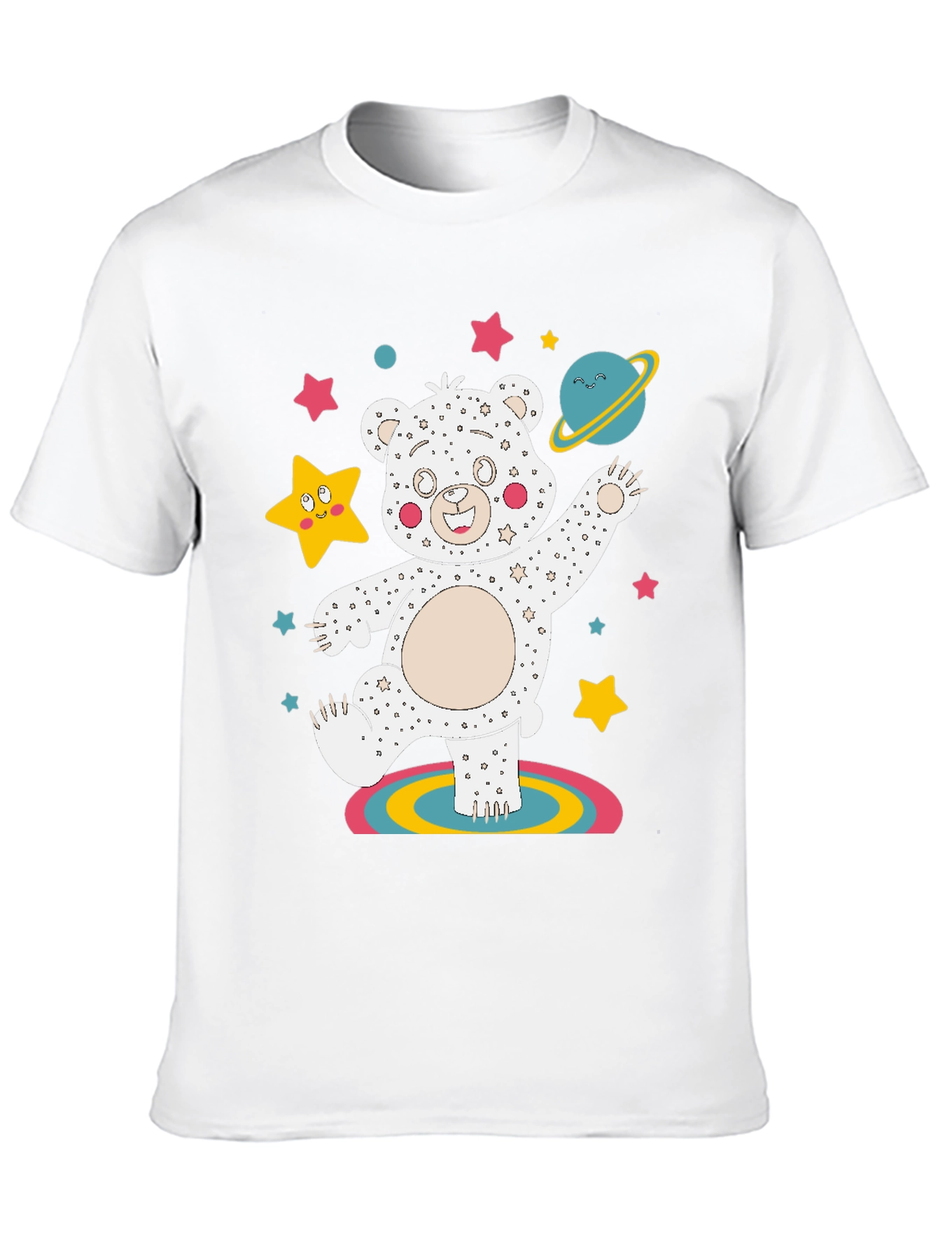 Dancing Space Bear Black Graphic Tee