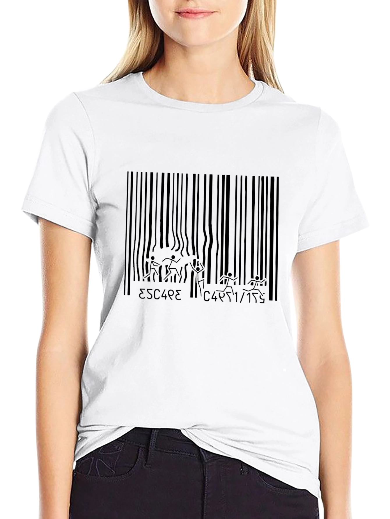 Escape Barcode Black Graphic Tee