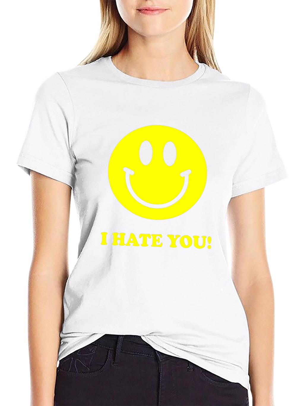 I Hate You Smiley Face Graphic Tee