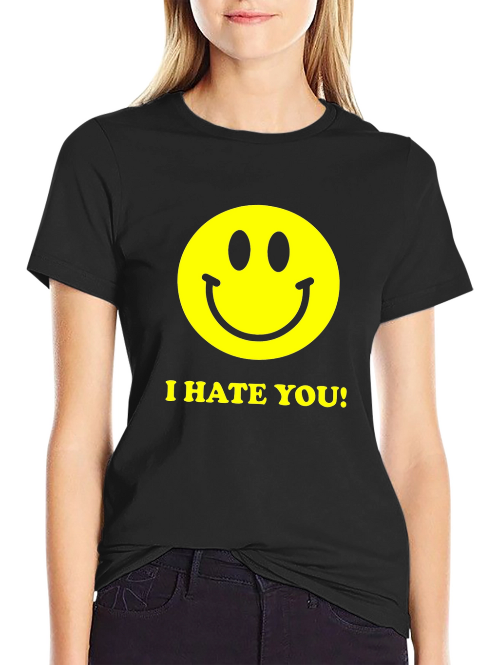 I Hate You Smiley Face Graphic Tee