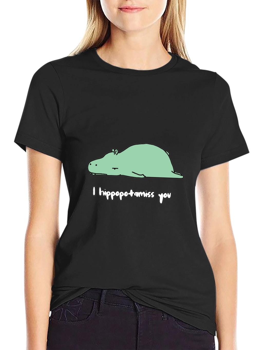 I Hippopotamiss You Black Graphic Tee
