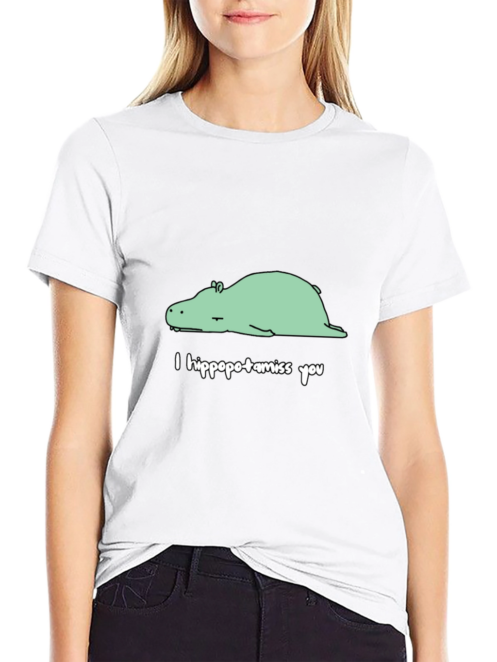I Hippopotamiss You Black Graphic Tee