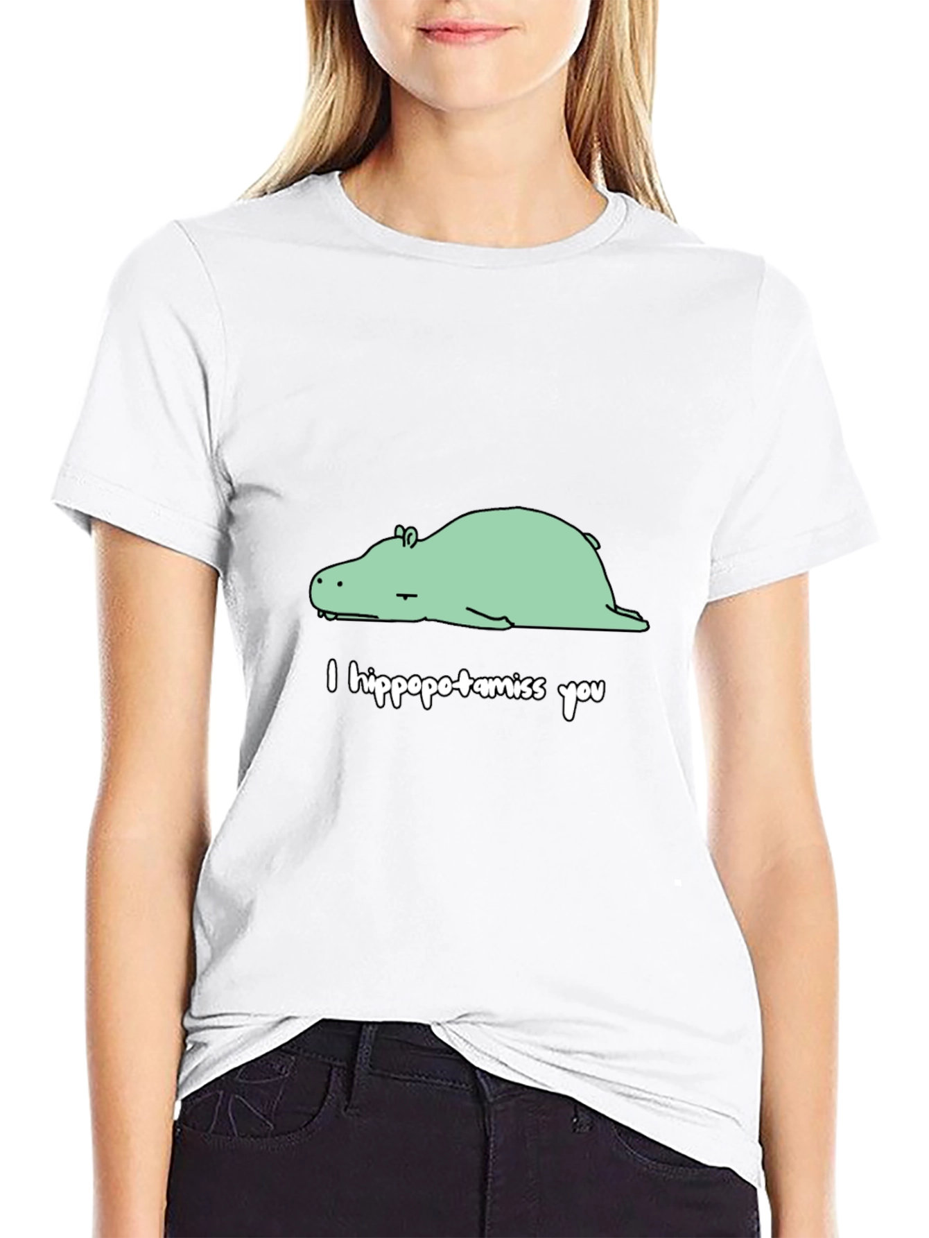 I Hippopotamiss You Black Graphic Tee
