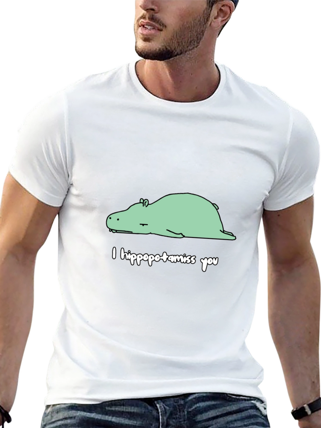 I Hippopotamiss You Black Graphic Tee