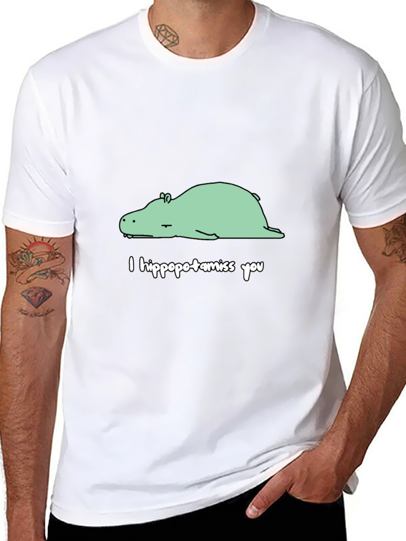 I Hippopotamiss You Black Graphic Tee