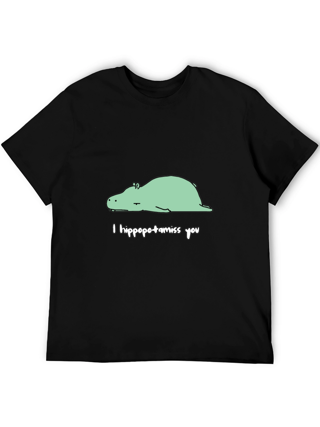 I Hippopotamiss You Black Graphic Tee