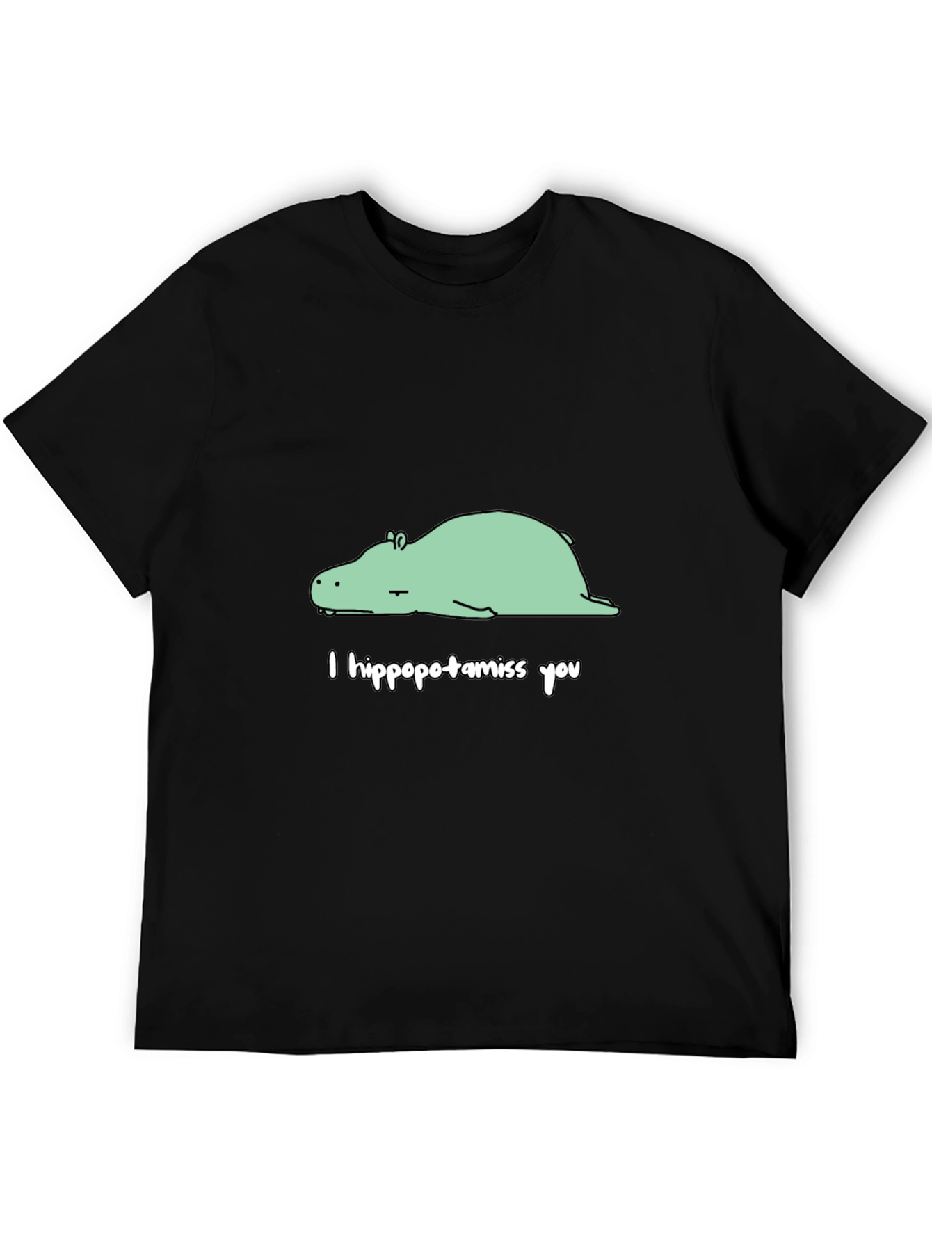 I Hippopotamiss You Black Graphic Tee