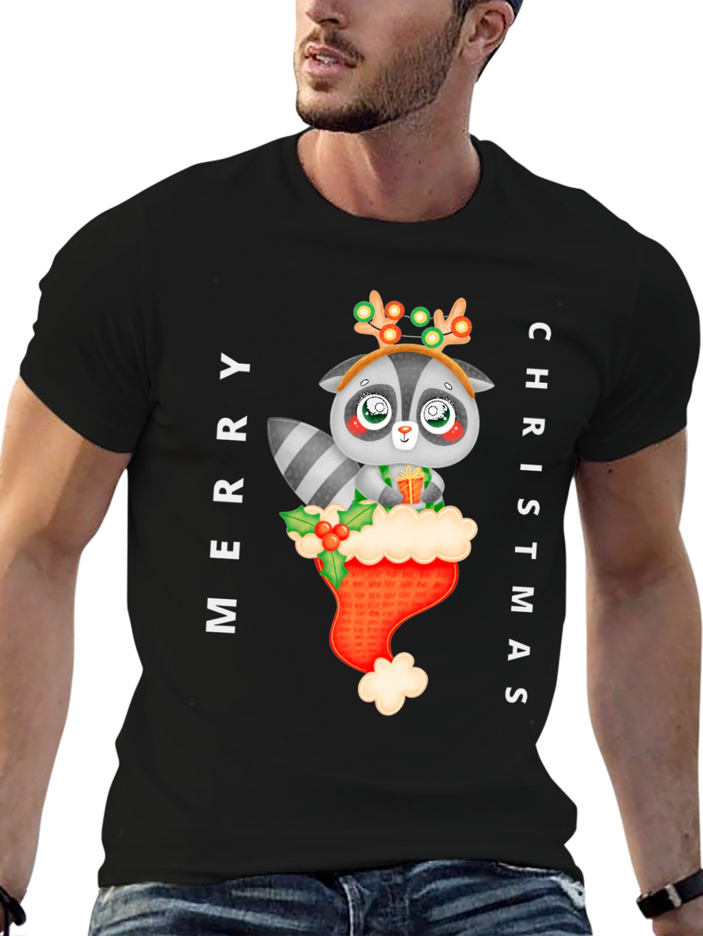 Merry Christmas Raccoon T-Shirt