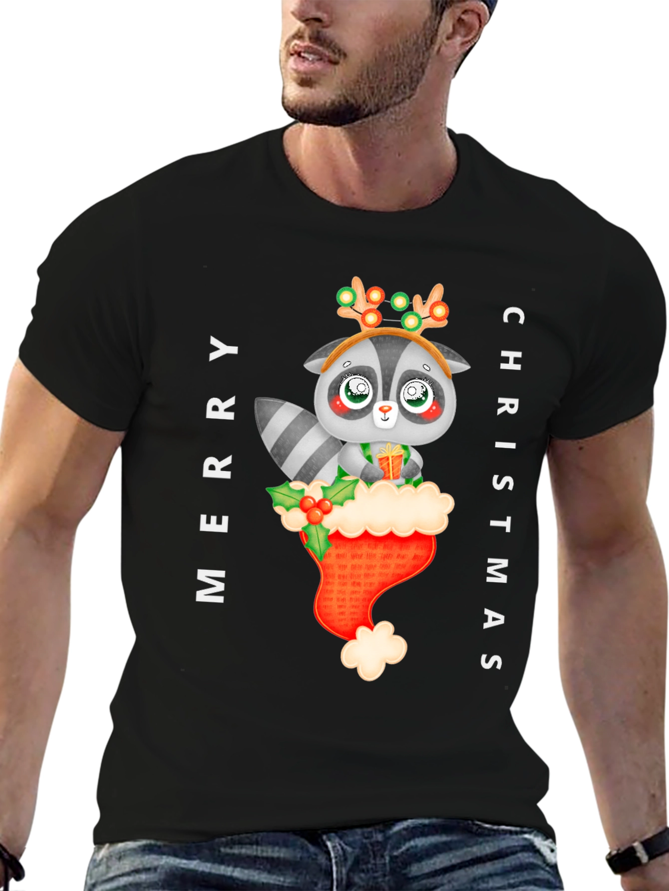 Merry Christmas Raccoon T-Shirt