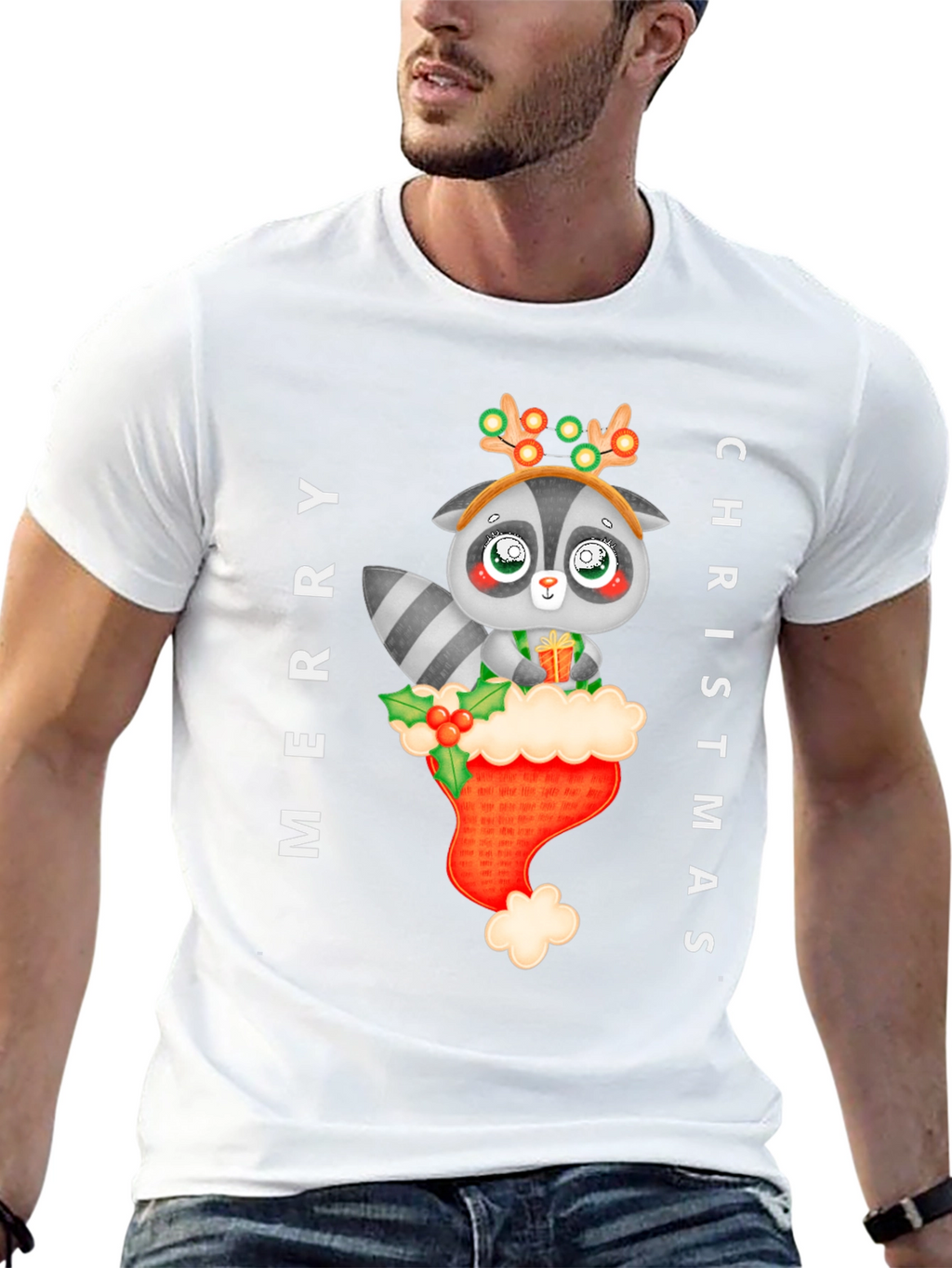 Merry Christmas Raccoon T-Shirt