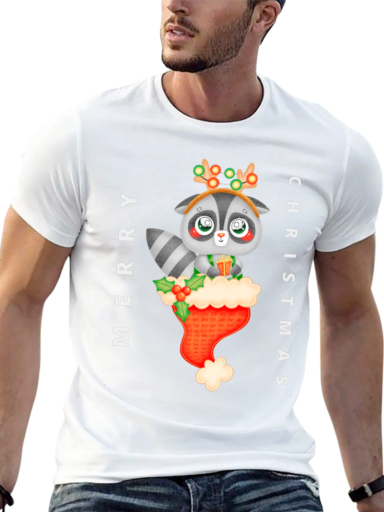 Merry Christmas Raccoon T-Shirt