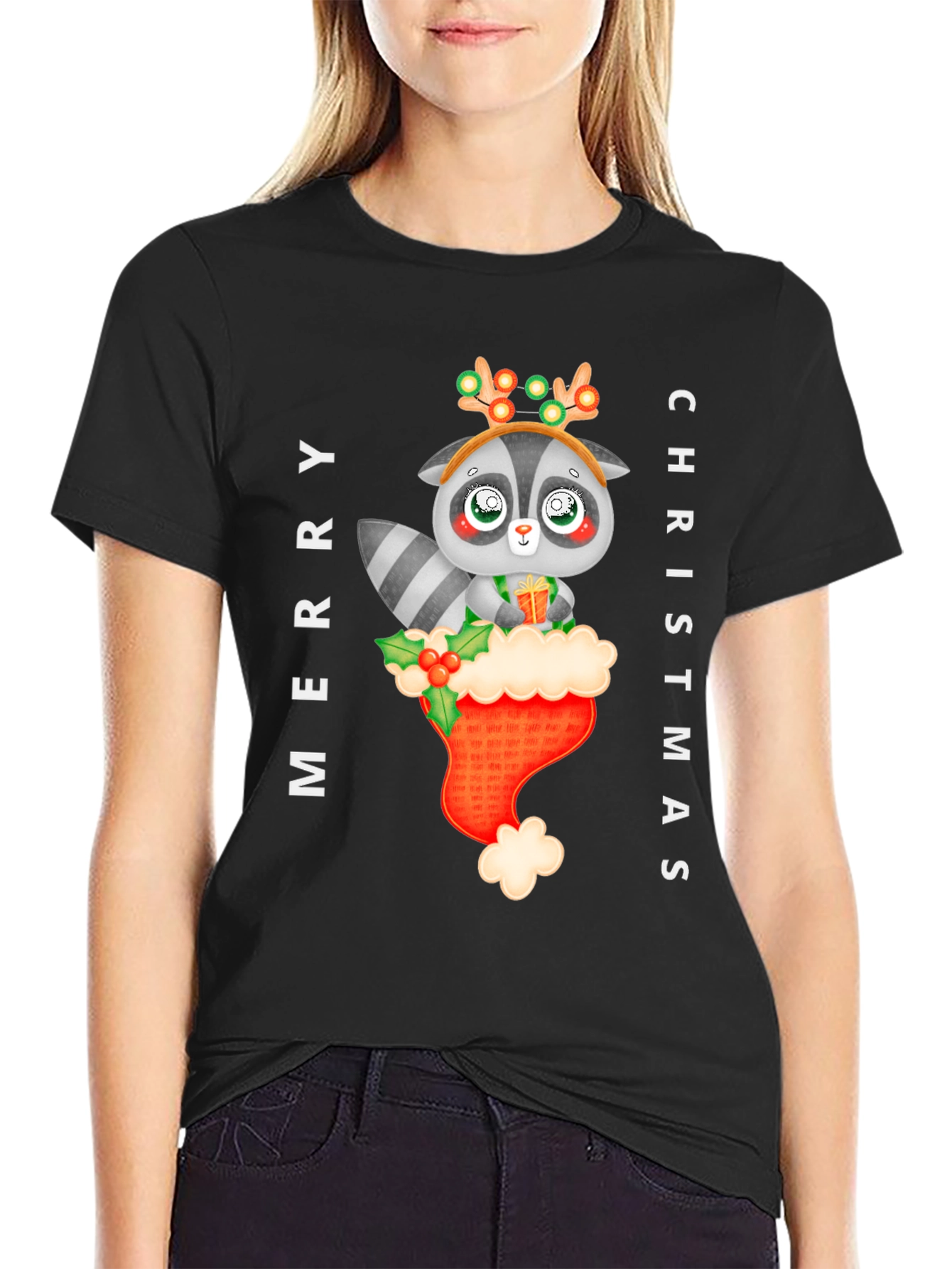 Merry Christmas Raccoon T-Shirt