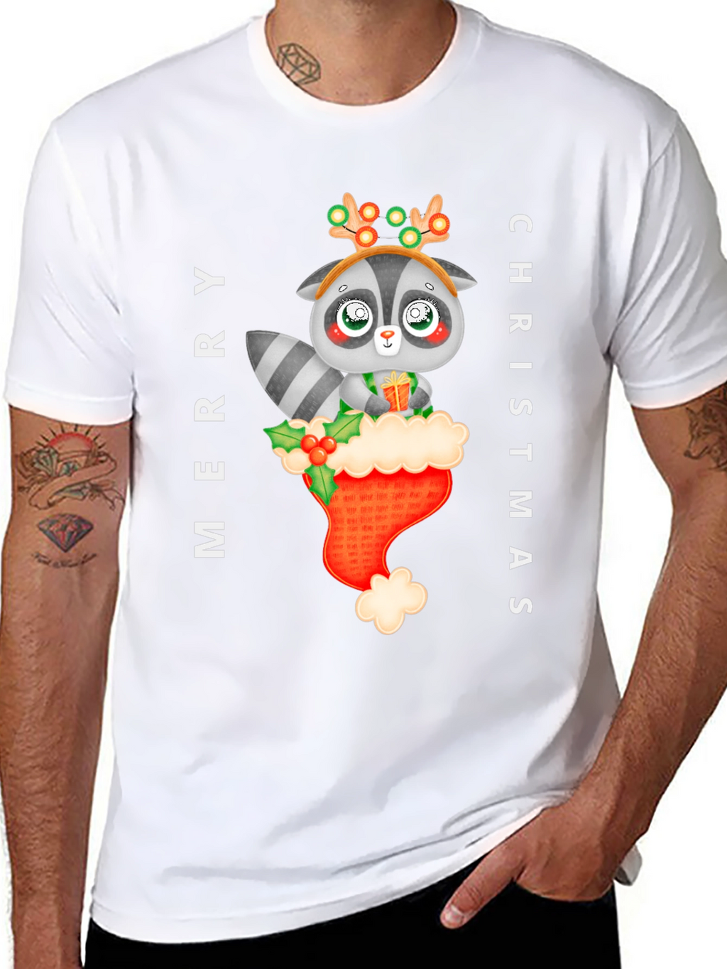Merry Christmas Raccoon T-Shirt