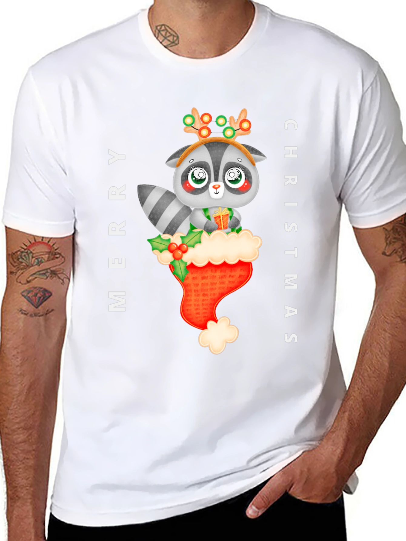 Merry Christmas Raccoon T-Shirt