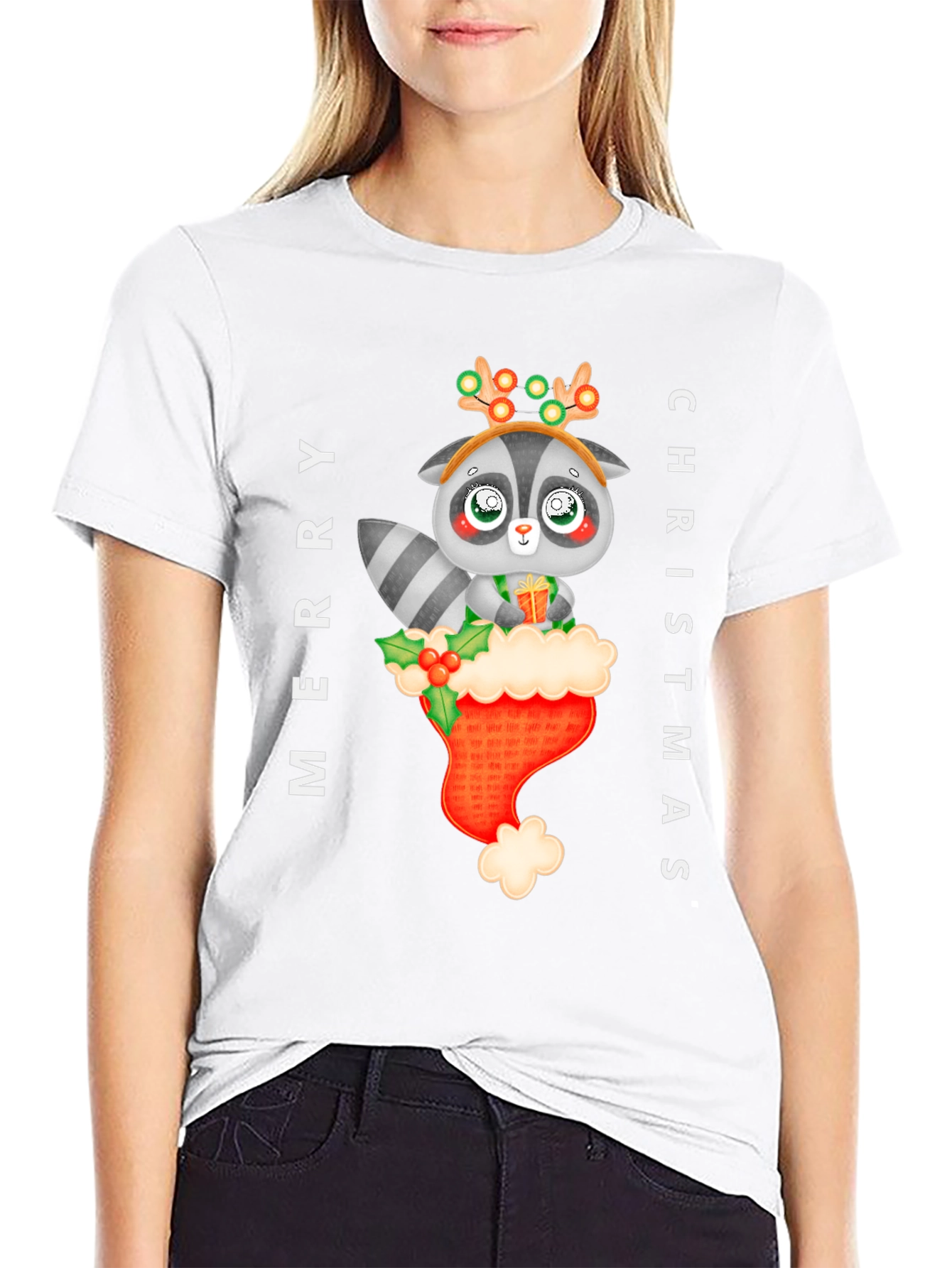 Merry Christmas Raccoon T-Shirt