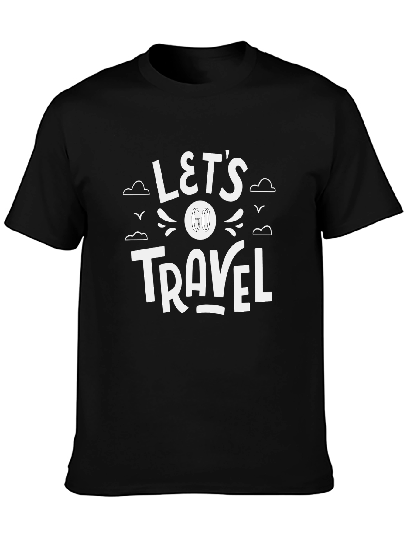 Lets Go Travel Graphic T-Shirt - Black