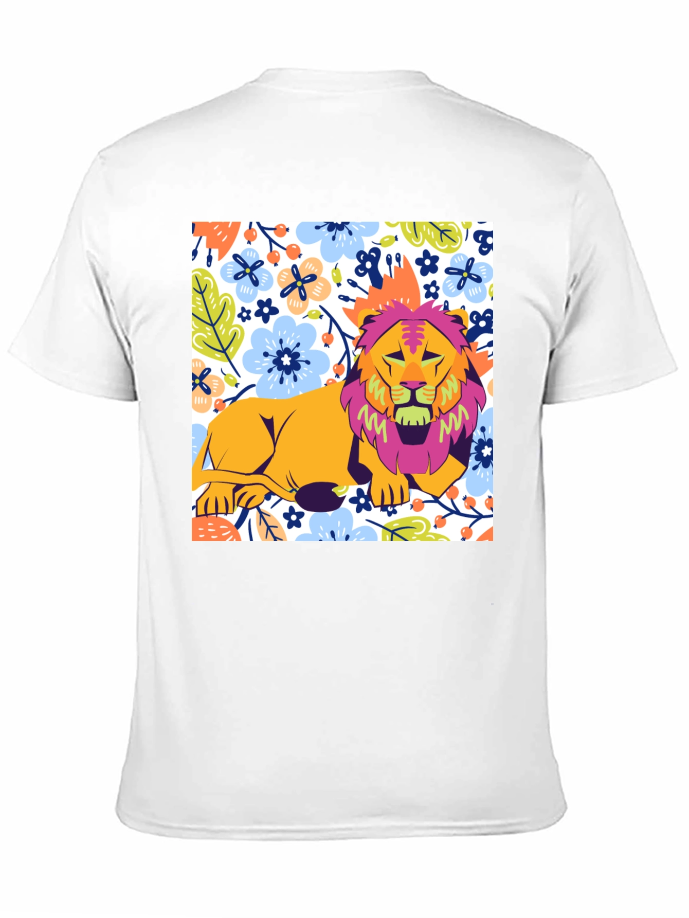 Floral Lion Graphic T-Shirt - Stylish Mens Tee