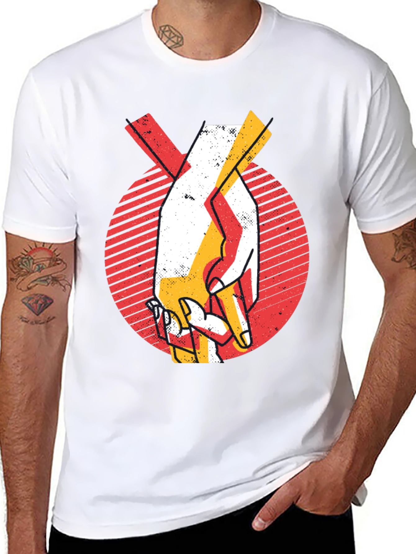 Handshake Graphic Tee - Retro Style