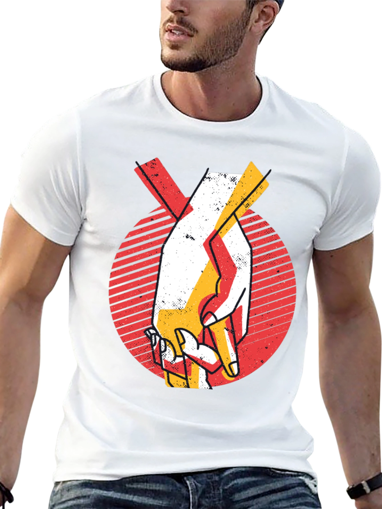 Handshake Graphic Tee - Retro Style