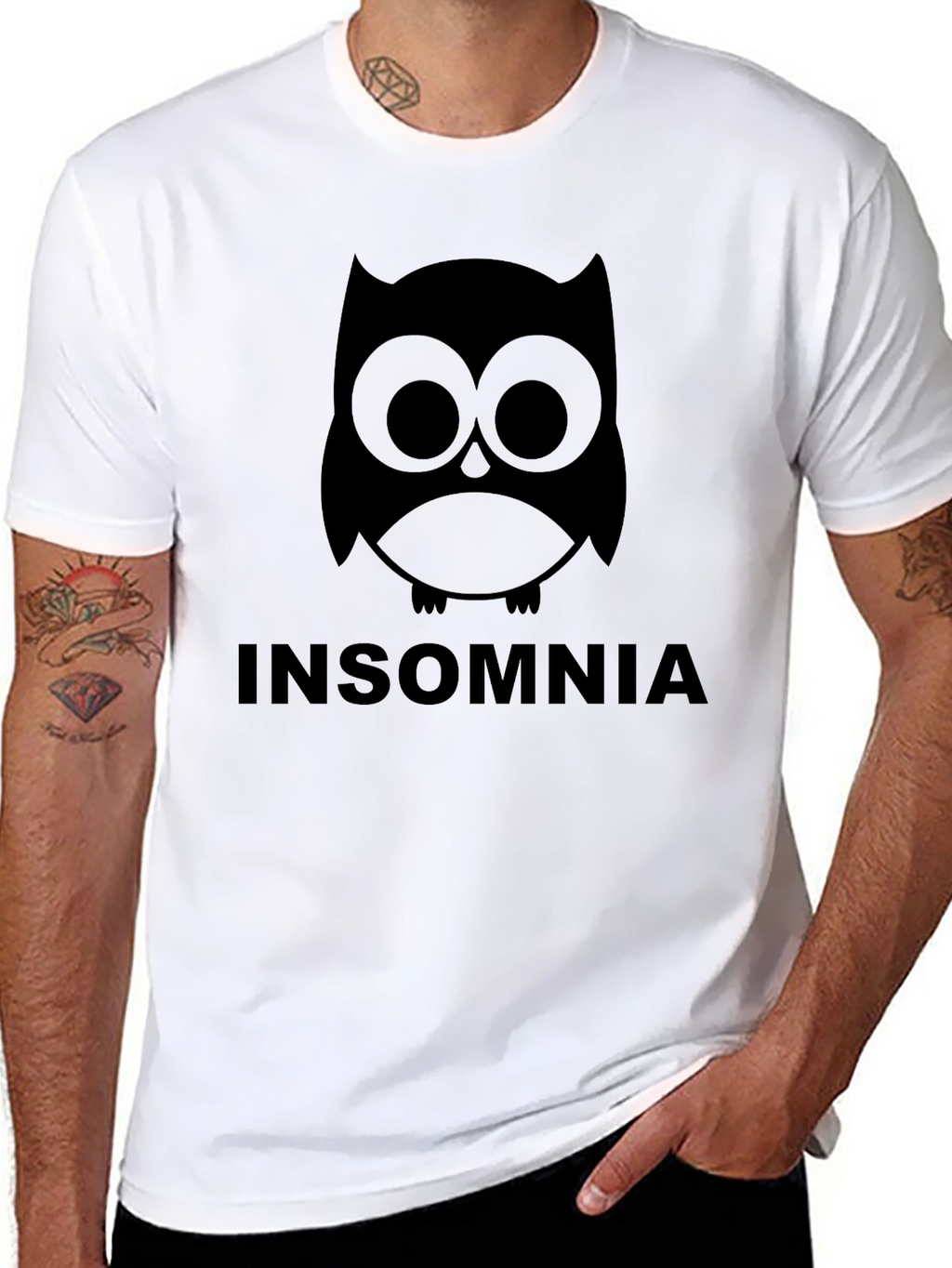 Insomnia Owl Graphic T-Shirt - Black