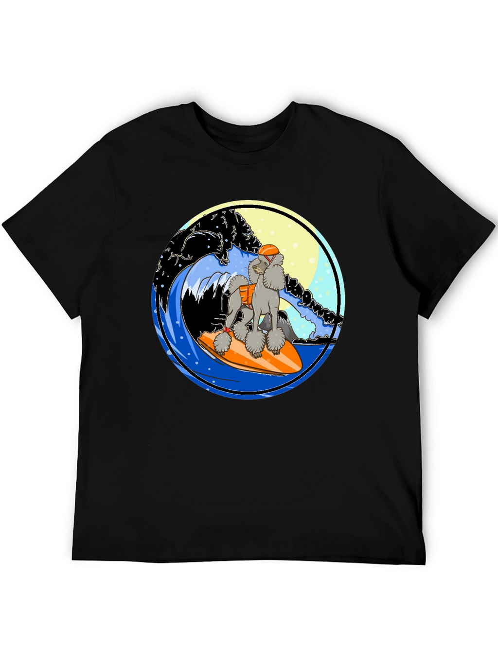 Surfing Poodle Graphic T-Shirt