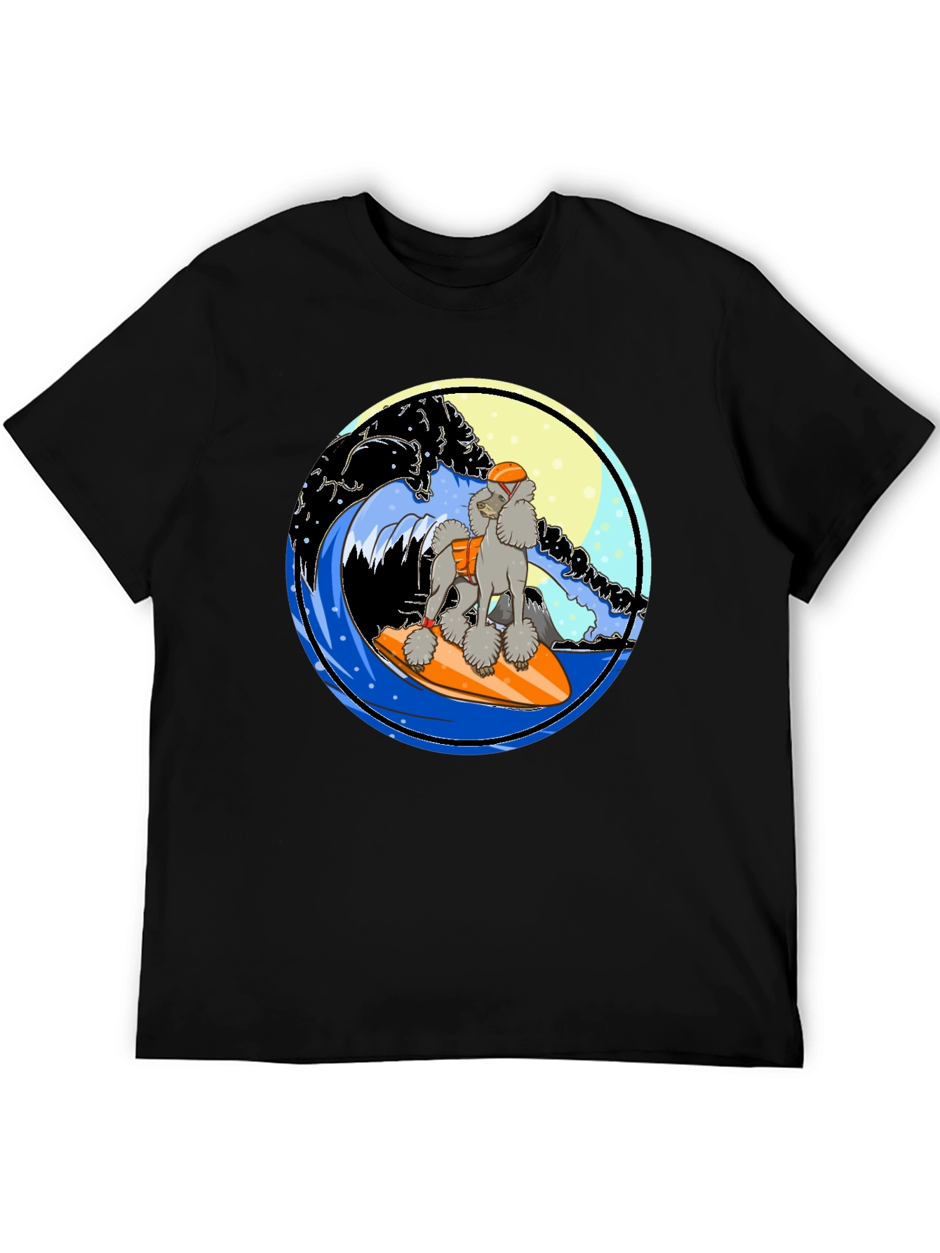 Surfing Poodle Graphic T-Shirt