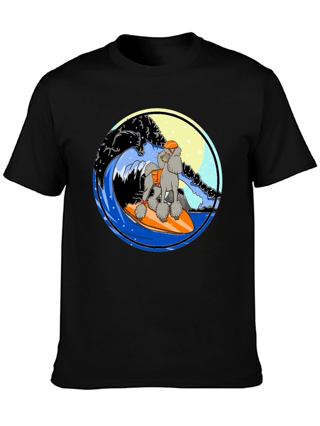 Surfing Poodle Graphic T-Shirt