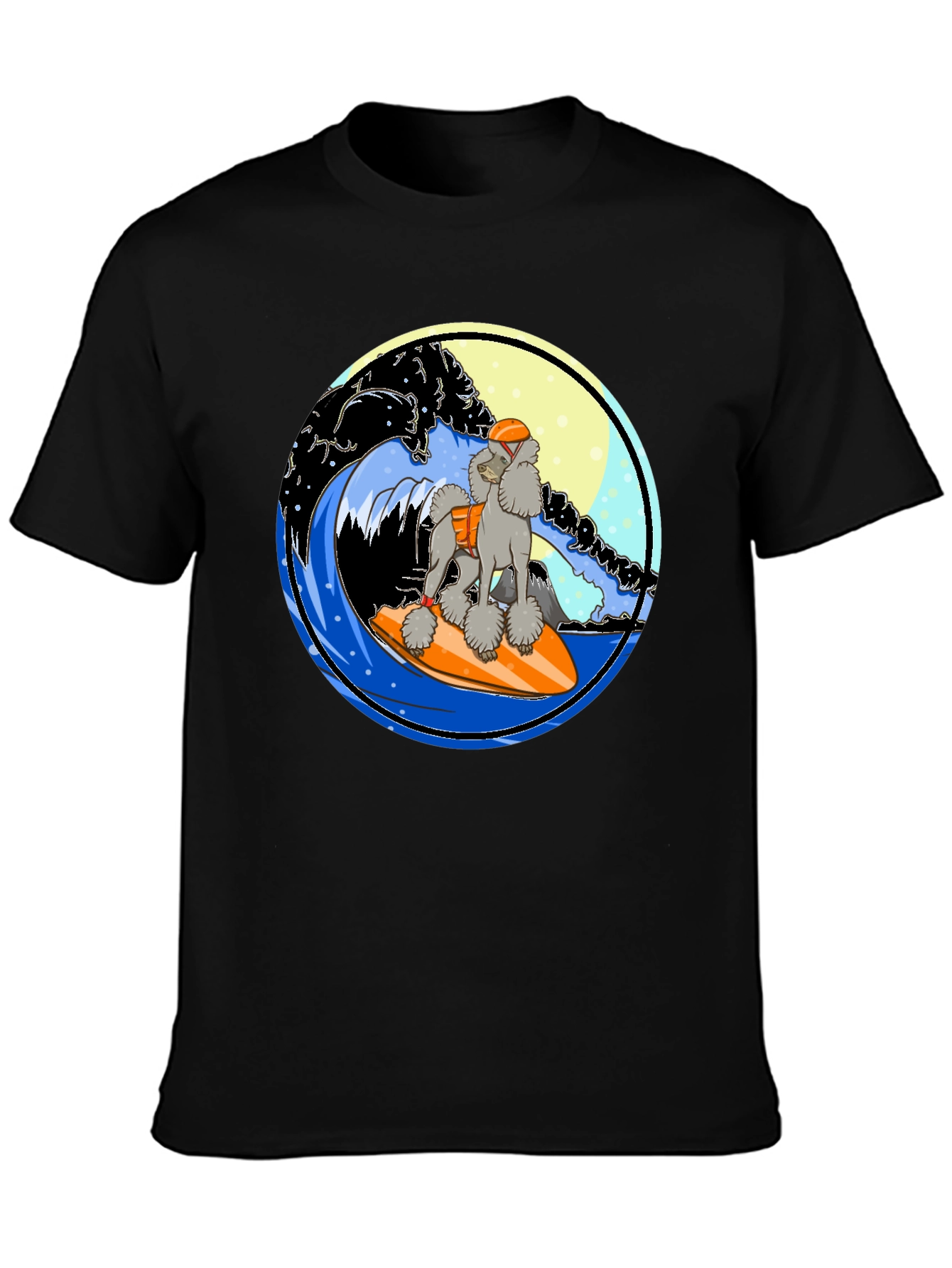 Surfing Poodle Graphic T-Shirt