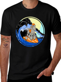 Surfing Poodle Graphic T-Shirt