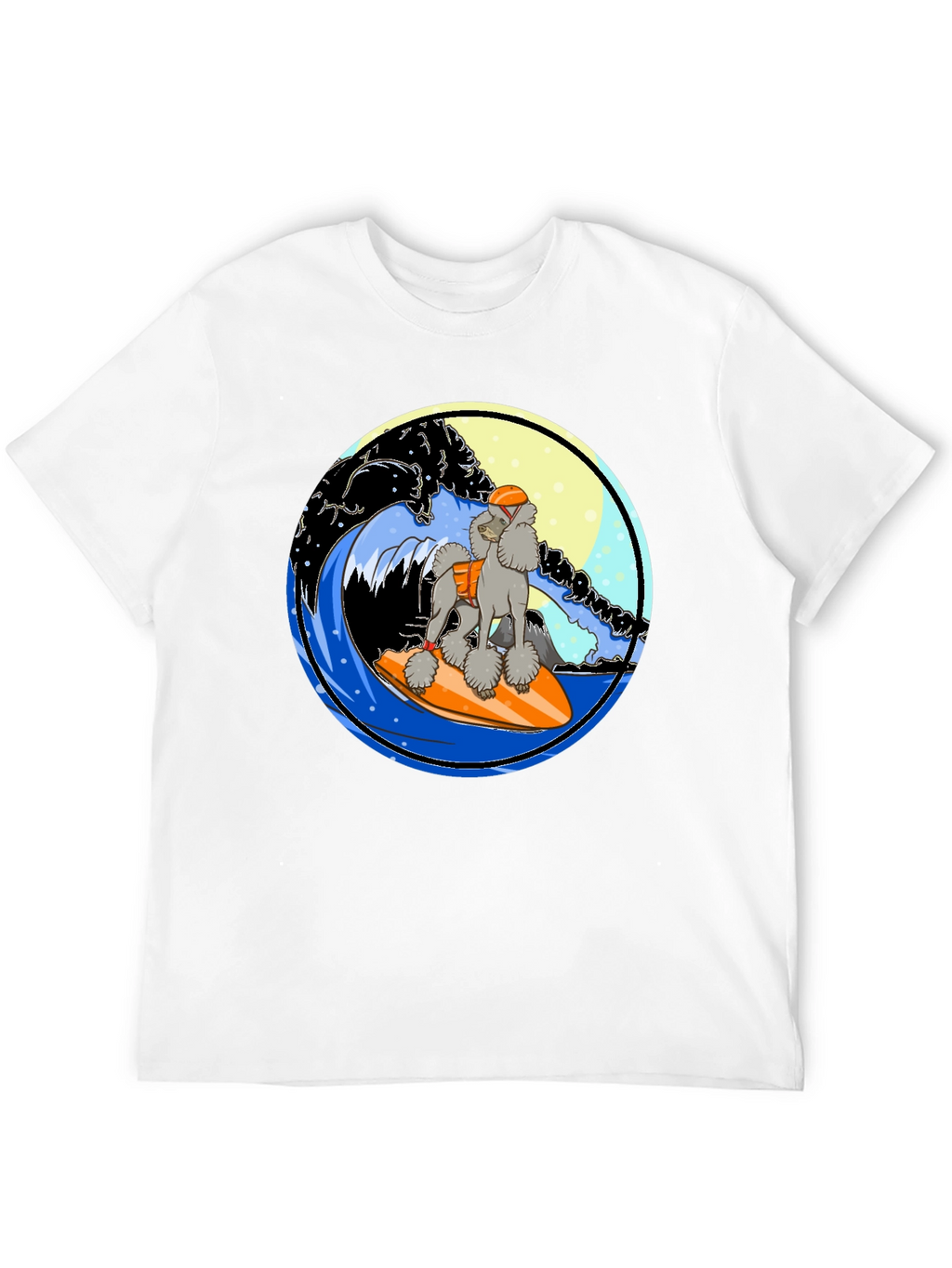Surfing Poodle Graphic T-Shirt