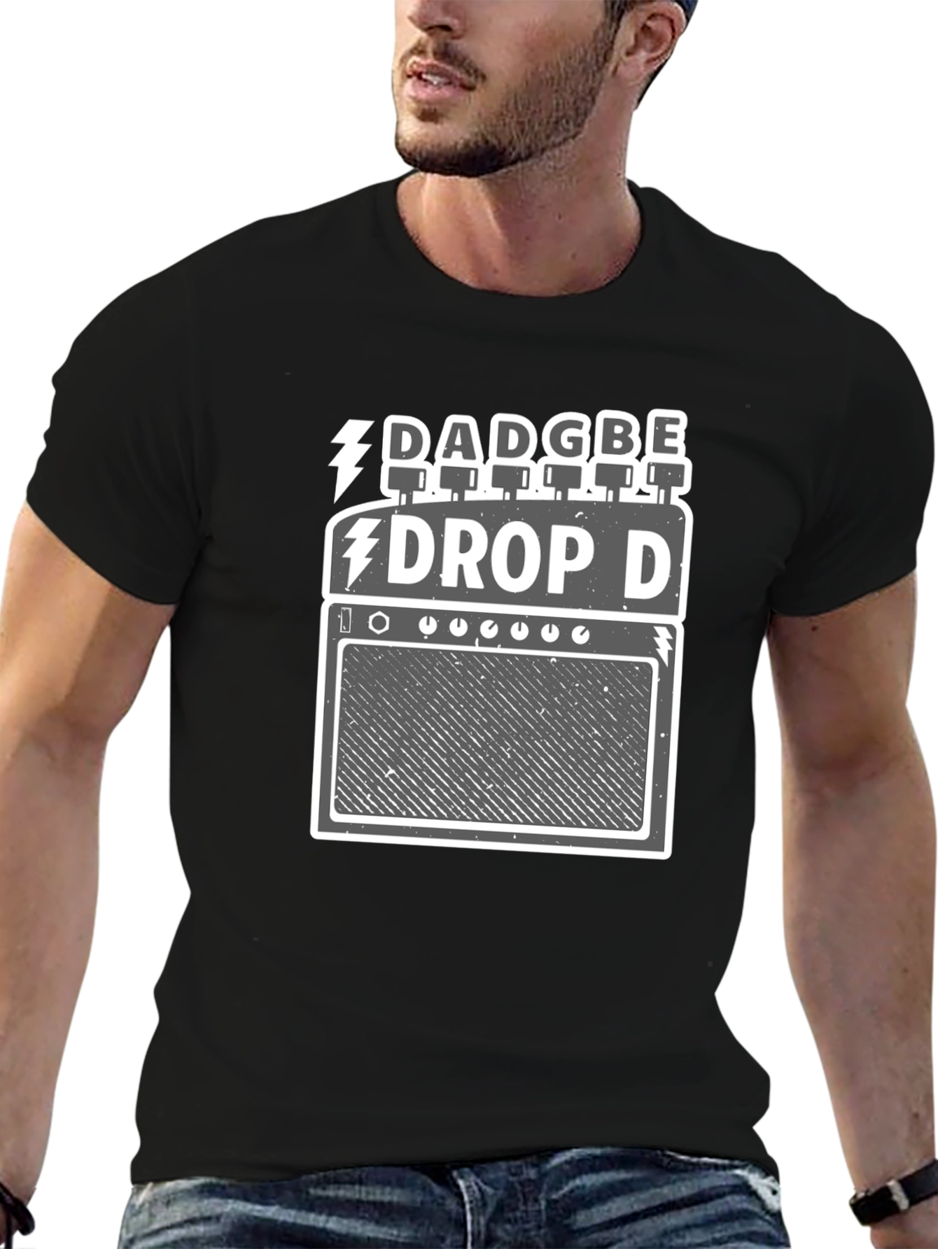 Drop D Tuning Guitar Amp Black T-Shirt