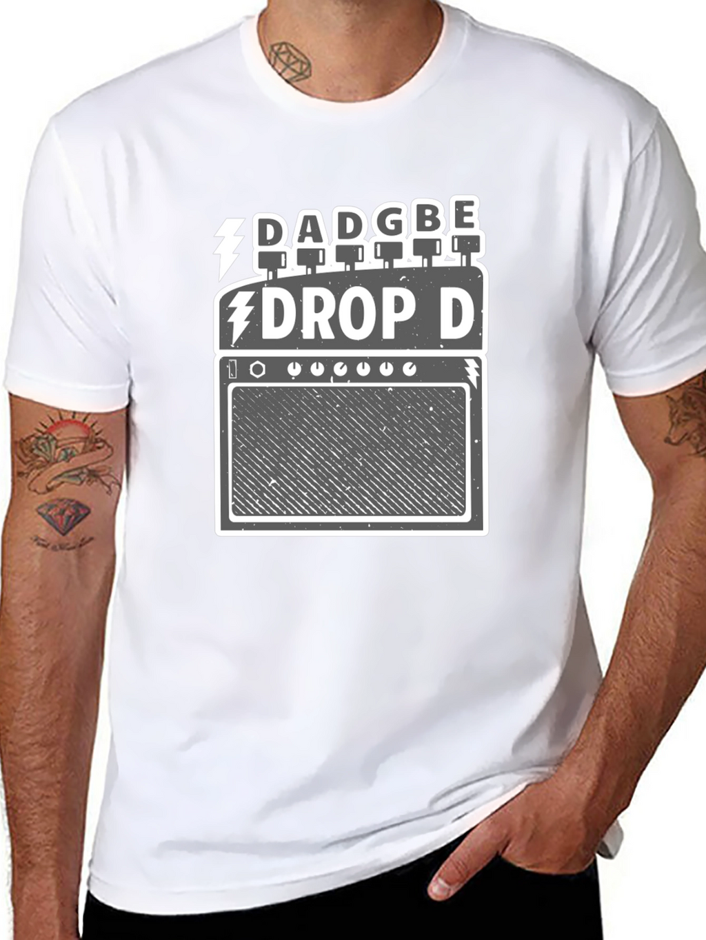 Drop D Tuning Guitar Amp Black T-Shirt