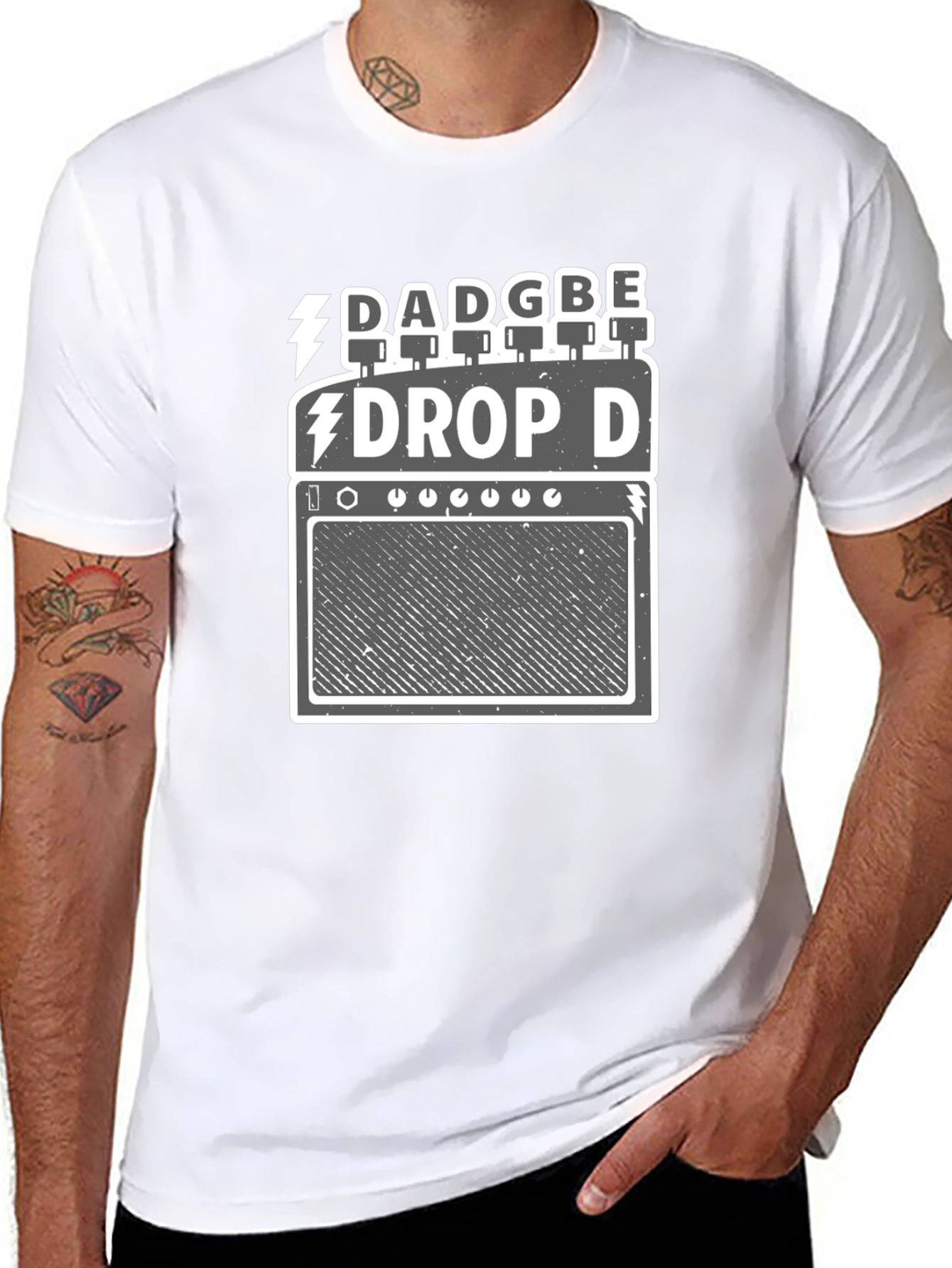 Drop D Tuning Guitar Amp Black T-Shirt
