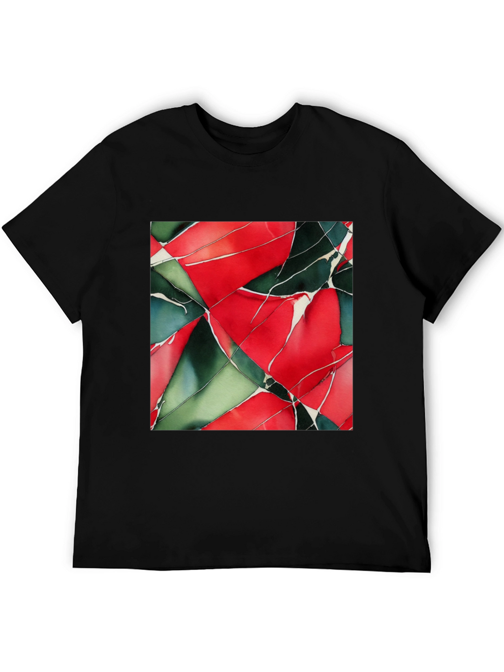Abstract Geometric Art Print Black T-Shirt