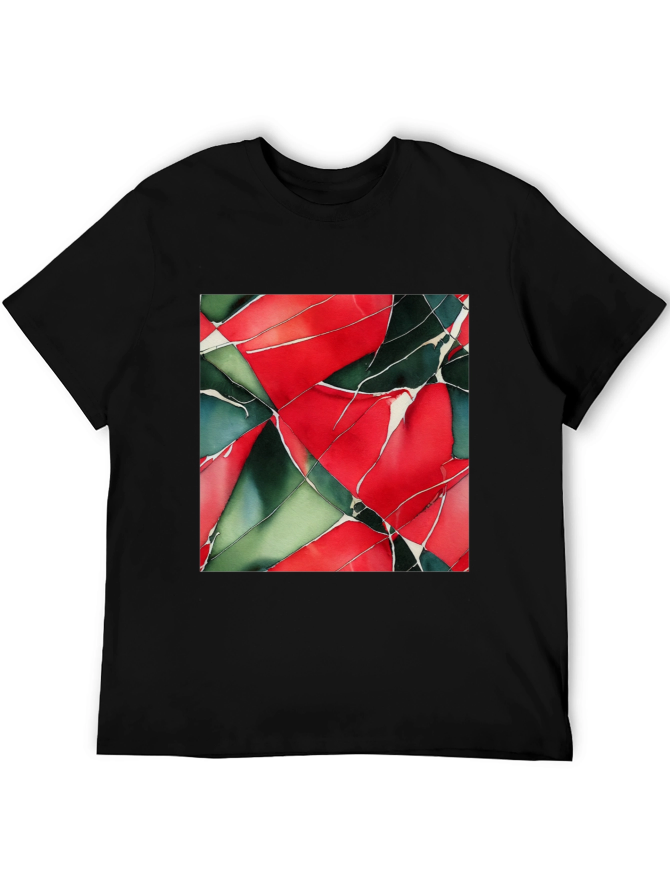 Abstract Geometric Art Print Black T-Shirt