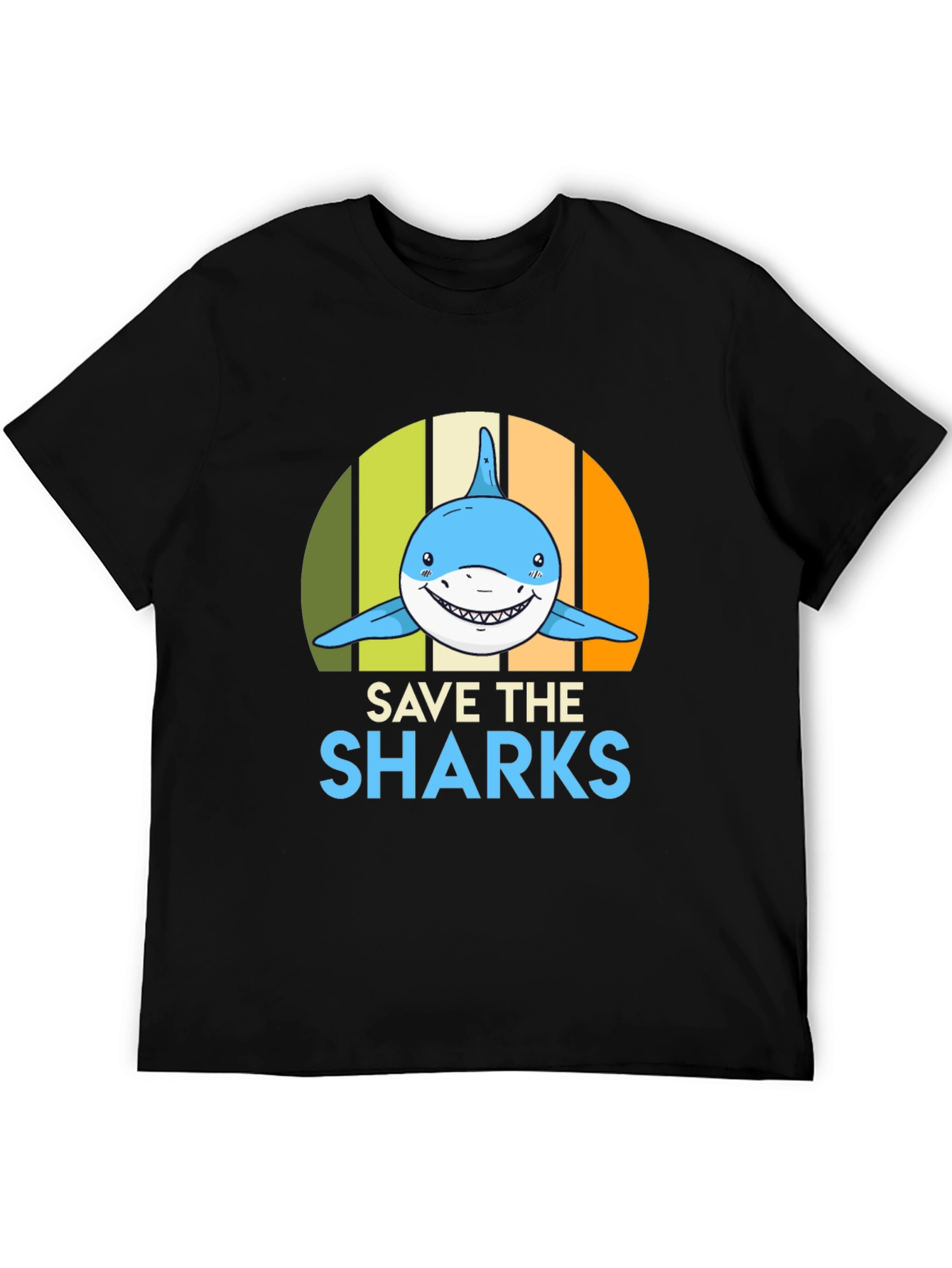 Save the Sharks Graphic Tee - Mens Black T-Shirt