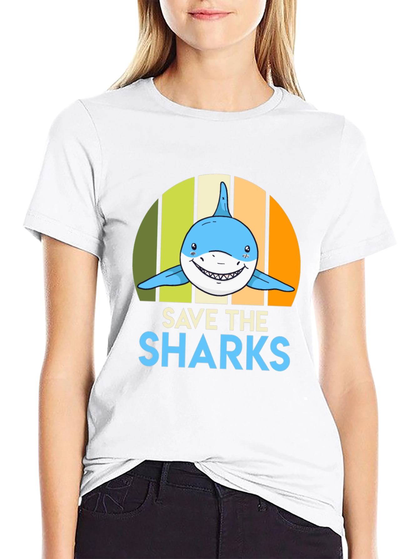 Save the Sharks Graphic Tee - Mens Black T-Shirt