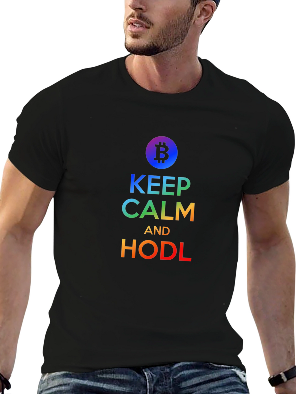 Keep Calm and HODL Bitcoin T-Shirt Crypto Trader Gift