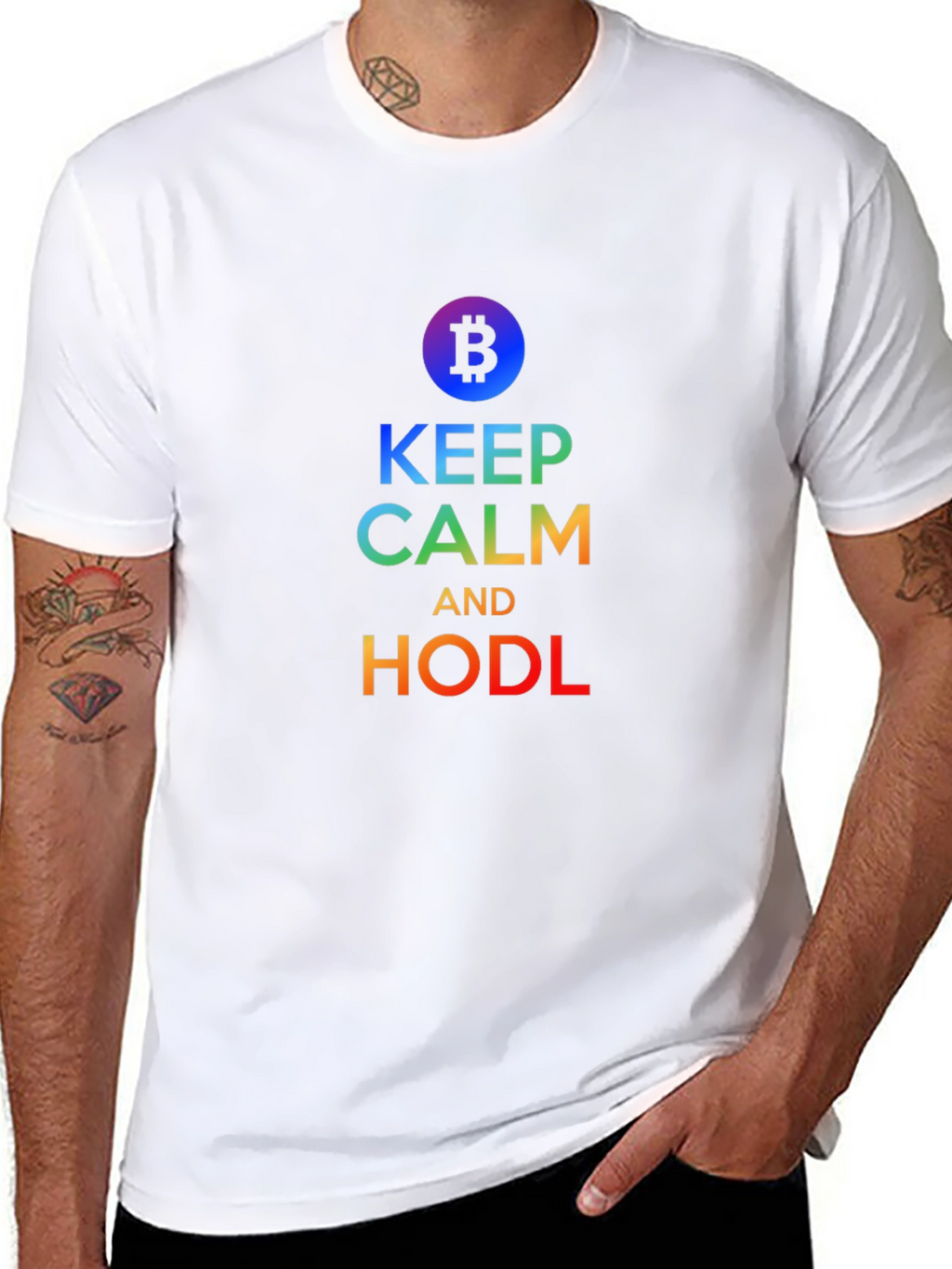 Keep Calm and HODL Bitcoin T-Shirt Crypto Trader Gift